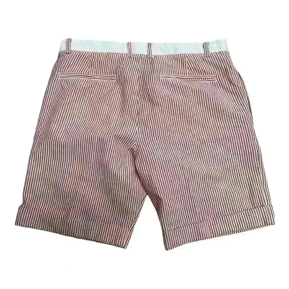 Parke  & Ronan Poyester/Cotton Red Stripe Shorte